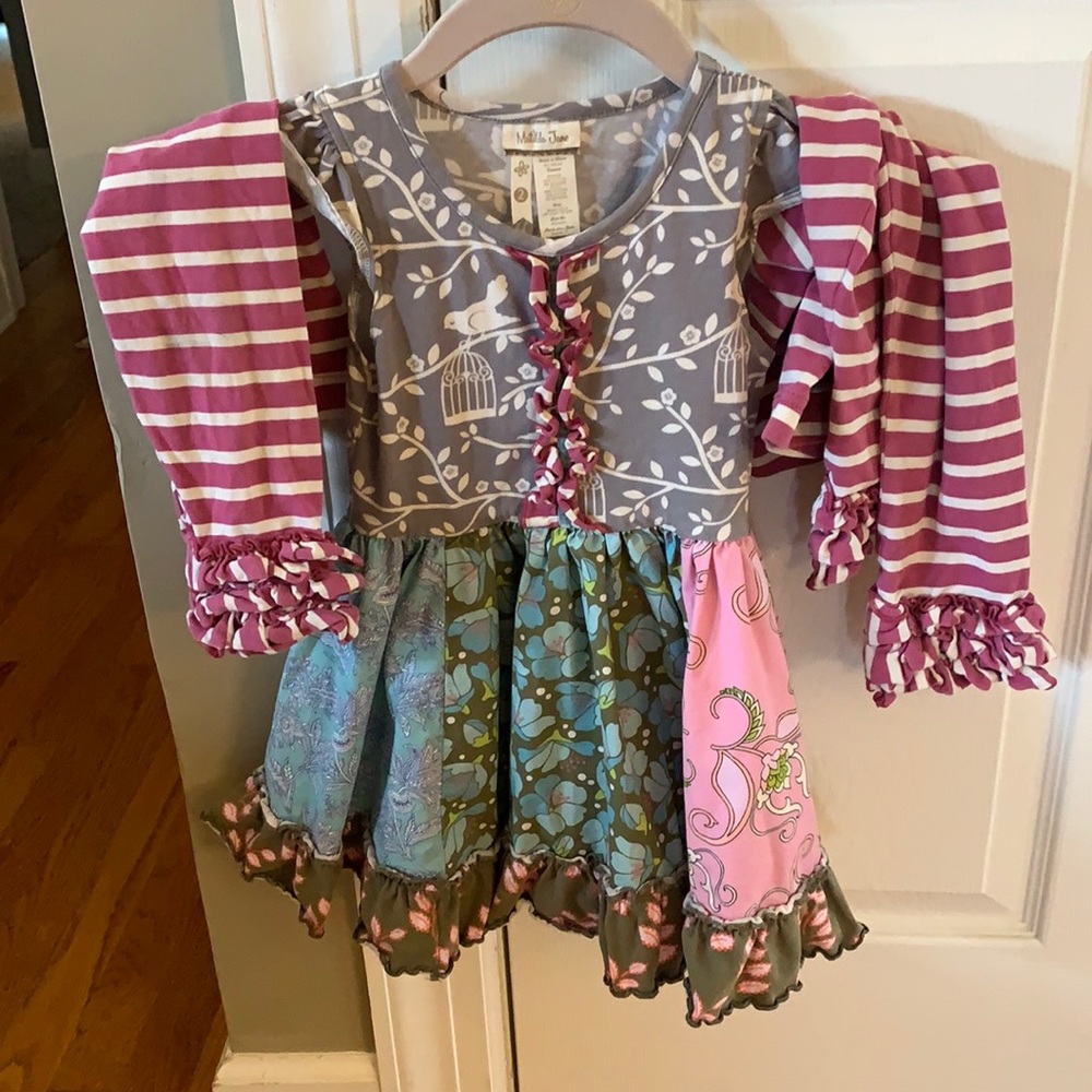 Matilda Jane Frosty Blooms dress and Mixed Berry Leggings